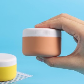 Kuangre Travel Containers for Toiletries, Silicone Cream Jars BPA-Free, Leak-proof 2oz Travel Size Containers, Portable Size Silicone Jars with Lid for Cosmetic Face Hand Body Cream (4 Pack)