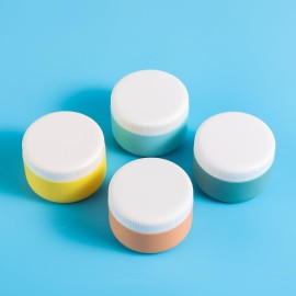 Kuangre Travel Containers for Toiletries, Silicone Cream Jars BPA-Free, Leak-proof 2oz Travel Size Containers, Portable Size Silicone Jars with Lid for Cosmetic Face Hand Body Cream (4 Pack)