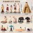 Hiawbon 15Pcs American Indian Figurines Set, Miniature Indian Figurines with Accessories, Resin American Indians Figures Play Figure Playsets for 3+ Years Old
