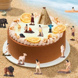 Hiawbon 15Pcs American Indian Figurines Set, Miniature Indian Figurines with Accessories, Resin American Indians Figures Play Figure Playsets for 3+ Years Old