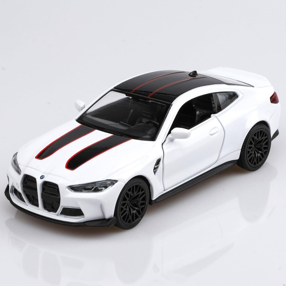 TOKAXI 1/36 Scale BMW M4 CSL Diecast Model Cars,Pull Back Vehicles BMW M4 Toy Cars,Cars Gifts for Boys Girls (White)