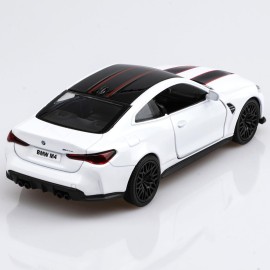 TOKAXI 1/36 Scale BMW M4 CSL Diecast Model Cars,Pull Back Vehicles BMW M4 Toy Cars,Cars Gifts for Boys Girls (White)