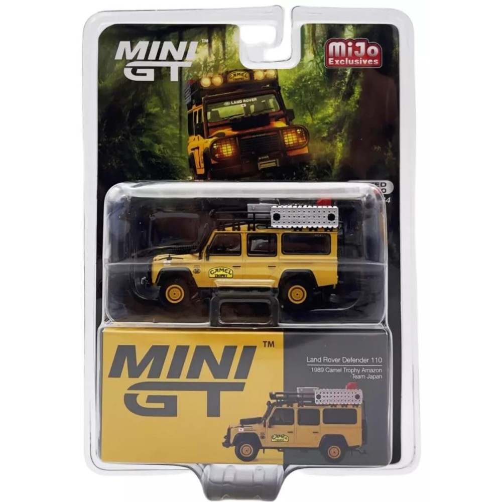 True Scale Miniatures Model Car Compatible with Land Rover Defender 110 1989 Camel Trophy Amazon Team Japan 1/64 Diecast Model Car Mini GT MGT00751