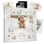 Baby Memory Book New Mom Gift - Baby Scrapbook Record Book & Photo Album - Gift for Newborns Baby Boy & Girl, Great For Baby Showers (Woodland)