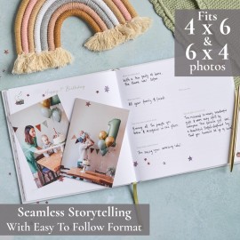 Baby Memory Book New Mom Gift - Baby Scrapbook Record Book & Photo Album - Gift for Newborns Baby Boy & Girl, Great For Baby Showers (Woodland)