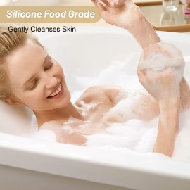 MTDLYICE Silicone Body Scrubber, Shower Brush Exfoliating Skin Silicone Scrubber, Foaming Deep Cleaning, Durable, Suitable for All Skin (White) MTDLYICE Silicone Body Scrubber, Shower Brush Exfoliating Skin Silicone Scrubber, Foaming Deep Cleaning, Durable, Suitable for All Skin (White)