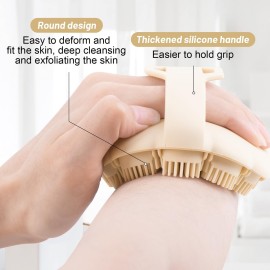 MTDLYICE Silicone Body Scrubber, Shower Brush Exfoliating Skin Silicone Scrubber, Foaming Deep Cleaning, Durable, Suitable for All Skin (White) MTDLYICE Silicone Body Scrubber, Shower Brush Exfoliating Skin Silicone Scrubber, Foaming Deep Cleaning, Durable, Suitable for All Skin (White)