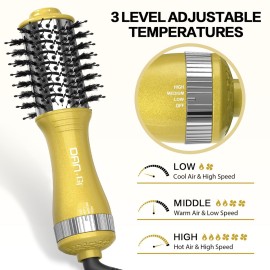 DAN Technology Hair Dryer Brush & Mini Curling Wand Set - 1 Inch Travel Set with 3 Temperature Settings - Hot Air Brush for Drying, Styling, Curling, and Volumizing DAN Technology Hair Dryer Brush & Mini Curling Wand Set - 1 Inch Travel Set with 3 Temperature Settings - Hot Air Brush for Drying, Styling, Curling, and Volumizing