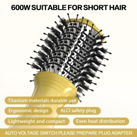 DAN Technology Hair Dryer Brush & Mini Curling Wand Set - 1 Inch Travel Set with 3 Temperature Settings - Hot Air Brush for Drying, Styling, Curling, and Volumizing DAN Technology Hair Dryer Brush & Mini Curling Wand Set - 1 Inch Travel Set with 3 Temperature Settings - Hot Air Brush for Drying, Styling, Curling, and Volumizing