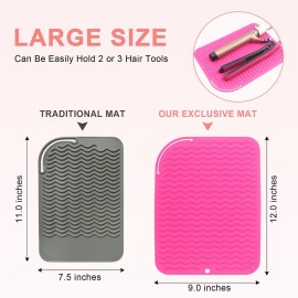 Suafrnut Plus Size Silicone Heat Resistant Mat, Portable Travel Hot Tools Pad Cover for Curling Iron, Flat Iron, Hair Straightener and Other Hair Styling Tools(12.0 x 9.0) Suafrnut Plus Size Silicone Heat Resistant Mat, Portable Travel Hot Tools Pad Cover for Curling Iron, Flat Iron, Hair Straightener and Other Hair Styling Tools(12.0 x 9.0)