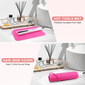 Suafrnut Plus Size Silicone Heat Resistant Mat, Portable Travel Hot Tools Pad Cover for Curling Iron, Flat Iron, Hair Straightener and Other Hair Styling Tools(12.0 x 9.0) Suafrnut Plus Size Silicone Heat Resistant Mat, Portable Travel Hot Tools Pad Cover for Curling Iron, Flat Iron, Hair Straightener and Other Hair Styling Tools(12.0 x 9.0)