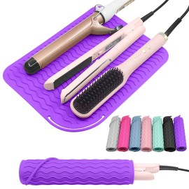 Suafrnut Plus Size Silicone Heat Resistant Mat, Portable Travel Hot Tools Pad Cover for Curling Iron, Flat Iron, Hair Straightener and Other Hair Styling Tools(12.0 x 9.0)