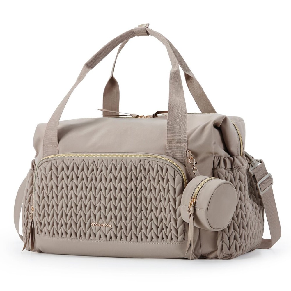 mommore Diaper Bag Tote, Large Capacity Travel Diaper bags, Hospital Bag for Labor Delivery, Baby Bag with Pacifier Case, Changing Pad