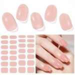 DUKASOU Semi Cured Gel Nail Strips, Sakura Powder | 28 pcs Gel Nail Strips Work with Any UV Lamp, Salon Quality UV Nails Stickers, Easy to Apply for Home Nails DIY