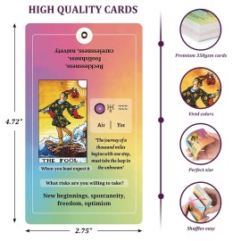 Fofeadm Tarot Cards for Beginners with Guide Book, Classic Tarot Cards with Meanings on Them, Tarot Decks for Tarot Learners