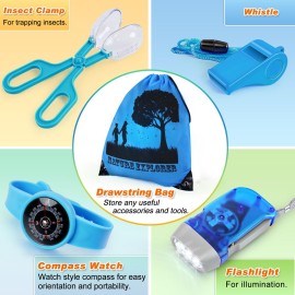 YOPINSAND Bug Catcher Kit & Outdoor Explorer Kit for Kids, 10 Pcs Bug Catching Kit with Toy Cage, Backpack, Flashlight, Manifying Glass, Toy Net, Outdoor Exploration Toys Gift for Boys Girls 3-12