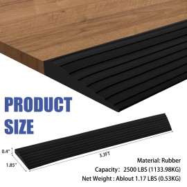Threshold Ramps for Doorways, 0.4 Rise Rubber Door Threshold Ramp Self-Adhesive Ramps, is Adjustable and Cuttable for Sweeper Wheelchair Stroller Scooter Reducer Ramp (Black, 2/5height - 3.3Ft Long) Threshold Ramps for Doorways, 0.4 Rise Rubber Door Threshold Ramp Self-Adhesive Ramps, is Adjustable and Cuttable for Sweeper Wheelchair Stroller Scooter Reducer Ramp (Black, 2/5height - 3.3Ft Long)