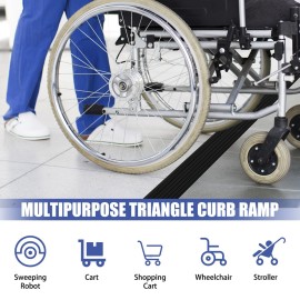 Threshold Ramps for Doorways, 0.4 Rise Rubber Door Threshold Ramp Self-Adhesive Ramps, is Adjustable and Cuttable for Sweeper Wheelchair Stroller Scooter Reducer Ramp (Black, 2/5height - 3.3Ft Long) Threshold Ramps for Doorways, 0.4 Rise Rubber Door Threshold Ramp Self-Adhesive Ramps, is Adjustable and Cuttable for Sweeper Wheelchair Stroller Scooter Reducer Ramp (Black, 2/5height - 3.3Ft Long)
