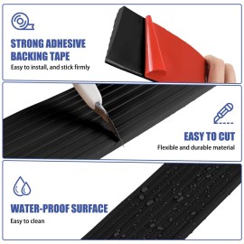 Threshold Ramps for Doorways, 0.4 Rise Rubber Door Threshold Ramp Self-Adhesive Ramps, is Adjustable and Cuttable for Sweeper Wheelchair Stroller Scooter Reducer Ramp (Black, 2/5height - 3.3Ft Long) Threshold Ramps for Doorways, 0.4 Rise Rubber Door Threshold Ramp Self-Adhesive Ramps, is Adjustable and Cuttable for Sweeper Wheelchair Stroller Scooter Reducer Ramp (Black, 2/5height - 3.3Ft Long)