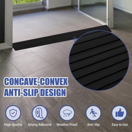 Threshold Ramps for Doorways, 0.4 Rise Rubber Door Threshold Ramp Self-Adhesive Ramps, is Adjustable and Cuttable for Sweeper Wheelchair Stroller Scooter Reducer Ramp (Black, 2/5height - 3.3Ft Long) Threshold Ramps for Doorways, 0.4 Rise Rubber Door Threshold Ramp Self-Adhesive Ramps, is Adjustable and Cuttable for Sweeper Wheelchair Stroller Scooter Reducer Ramp (Black, 2/5height - 3.3Ft Long)