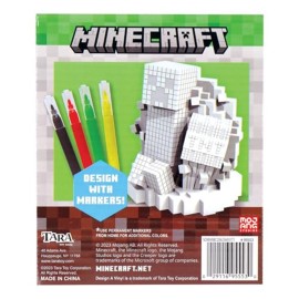 Tara Toys Minecraft Design A Vinyl DIY Coloring Craft for Kids with Washable Markers Decorate Your Own Minecraft Figure Creative Activity for Ages 4+