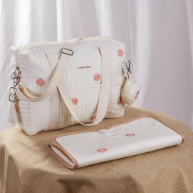 GOBABYMART Large Diaper Bag Tote, Maternity Travel diaper tote, Multifunction baby bag, Baby Nappy Bags, Messenger bag (Medium - Flowers)