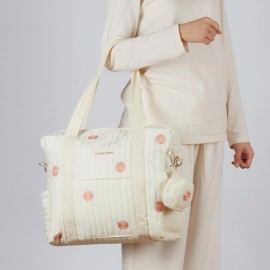 GOBABYMART Large Diaper Bag Tote, Maternity Travel diaper tote, Multifunction baby bag, Baby Nappy Bags, Messenger bag (Medium - Flowers)