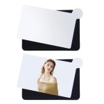 Abvsdu 2 Pcs Pocket Mirror, Stainless Steel Makeup Mirrors Credit Card Mirror Small Compact Purse Mirror Rectangular Handheld Travel Makeup Mirror with Leather Case Holder for Women Men (Black)