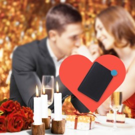 Abvsdu 2 Pcs Pocket Mirror, Stainless Steel Makeup Mirrors Credit Card Mirror Small Compact Purse Mirror Rectangular Handheld Travel Makeup Mirror with Leather Case Holder for Women Men (Black)