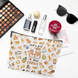NONETH Corgi Gifts for Corgi Lovers, Corgi Makeup Bag Gifts for Women, Girls Dog Lovers Gift, Corgi Themed Cosmetic Bag Gifts for Dog Lovers NONETH Corgi Gifts for Corgi Lovers, Corgi Makeup Bag Gifts for Women, Girls Dog Lovers Gift, Corgi Themed Cosmetic Bag Gifts for Dog Lovers