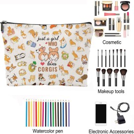 NONETH Corgi Gifts for Corgi Lovers, Corgi Makeup Bag Gifts for Women, Girls Dog Lovers Gift, Corgi Themed Cosmetic Bag Gifts for Dog Lovers NONETH Corgi Gifts for Corgi Lovers, Corgi Makeup Bag Gifts for Women, Girls Dog Lovers Gift, Corgi Themed Cosmetic Bag Gifts for Dog Lovers