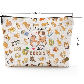 NONETH Corgi Gifts for Corgi Lovers, Corgi Makeup Bag Gifts for Women, Girls Dog Lovers Gift, Corgi Themed Cosmetic Bag Gifts for Dog Lovers NONETH Corgi Gifts for Corgi Lovers, Corgi Makeup Bag Gifts for Women, Girls Dog Lovers Gift, Corgi Themed Cosmetic Bag Gifts for Dog Lovers