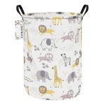 FANKANG Storage Basket, Nursery Hamper Canvas Laundry Basket Foldable with Waterproof PE Coating Large Storage Baskets for Kids Boys and Girls, Office, Bedroom, Clothes,Toys(Lovely Animals )