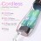Cordless Curling Iron Brush, 3-in-1 Portable Curling Iron, 2024 New Hair Straightener Comb, 7000Mah USB Rechargeable Travel Hair Curler for Women, Pink