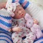 MYREBABY 7 Miniature Reborn Baby Doll Silicone Full Body Realistic Newborn Doll Closed Eyes Sleeping Baby Girl The Look Real Babies Soft Anti Stress for Kids Birthday Gift