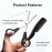 2 Pack Men\'s Beard & Mustache Scissors & Mini Comb Trimming Kit Black 4 inch