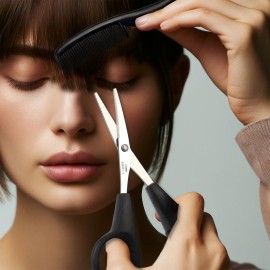 2 Pack Men\'s Beard & Mustache Scissors & Mini Comb Trimming Kit Black 4 inch