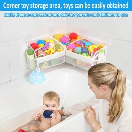 KPH bath toy storage Say goodbye to the chaos of bath toys -3 compartments for bath toy holders keep your bathtub tidy, and bath toy organizers keep children\'s bath toys organized!