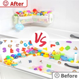 KPH bath toy storage Say goodbye to the chaos of bath toys -3 compartments for bath toy holders keep your bathtub tidy, and bath toy organizers keep children\'s bath toys organized!