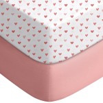 Yoofoss Baby Crib Sheets for Boys Girls, Fitted Crib Sheet 2 Pack for Standard Crib and Toddler Mattress, Super Soft Microfiber Baby Sheet 28x52x8in Pink+Love