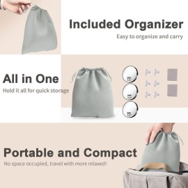 Magnifying Mirror, 10X & 20X & 30X Set, Magnified Mirrors 3.5 with Two Suction Cups, Travel Magnifying Mirror Set Comes with Portable Storage Bag, Compact Small Magnified Mirrors for Travel(Black)