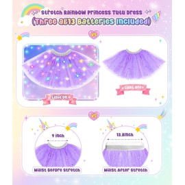 DOLNOW Light up Princess Dress up Clothes for Little Girl, Unicorn Princess Cape Princess Dresses Crown Toy for 3 4 5 6 Girls