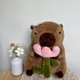 Arkdorz Cute Capybara Plush with Rose,12inch Kawaii Capybara Stuffed Animal Soft Stuffed Capybara Toy Birthday for Kids (Rose Capybara) Arkdorz Cute Capybara Plush with Rose,12inch Kawaii Capybara Stuffed Animal Soft Stuffed Capybara Toy Birthday for Kids (Rose Capybara)