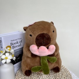 Arkdorz Cute Capybara Plush with Rose,12inch Kawaii Capybara Stuffed Animal Soft Stuffed Capybara Toy Birthday for Kids (Rose Capybara) Arkdorz Cute Capybara Plush with Rose,12inch Kawaii Capybara Stuffed Animal Soft Stuffed Capybara Toy Birthday for Kids (Rose Capybara)
