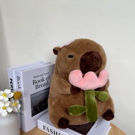 Arkdorz Cute Capybara Plush with Rose,12inch Kawaii Capybara Stuffed Animal Soft Stuffed Capybara Toy Birthday for Kids (Rose Capybara) Arkdorz Cute Capybara Plush with Rose,12inch Kawaii Capybara Stuffed Animal Soft Stuffed Capybara Toy Birthday for Kids (Rose Capybara)