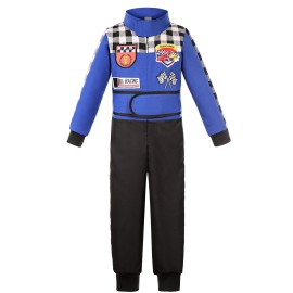 SIZGAROOT Kids Race Car Driver Costume Toddler Boys Race Car Driver Halloween Costume (Blue, 7-8 Years)