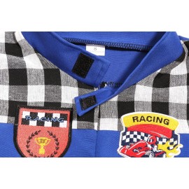 SIZGAROOT Kids Race Car Driver Costume Toddler Boys Race Car Driver Halloween Costume (Blue, 7-8 Years)