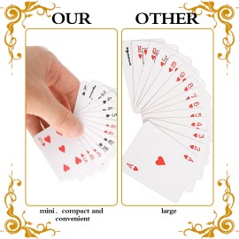 AHQiZFX 3 Decks Mini Playing Cards, Small Playing Cards Tiny Cards Deck Miniature Traveling Poker Deck Cards Great Novelty Gift for Party Game Supply 2 x 1.5 Inch(Red)