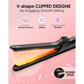 Airflow Styler Curling Iron 1 Inch Extral Long Plate, Dual Voltage Hair Straightener and Curler 2 in 1 for All Hair,Travel Flat Iron Hair Curler Ceramic Airflow Styler Curling Iron 1 Inch Extral Long Plate, Dual Voltage Hair Straightener and Curler 2 in 1 for All Hair,Travel Flat Iron Hair Curler Ceramic