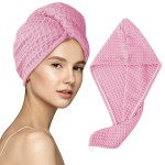 MaopaoBeauty Microfiber Waffle Weave Hair Towel Hair Wrap Towel for Women and Girls Quick Dry Super Absorbent Hair Towels for Long, Curly & Thick Hair